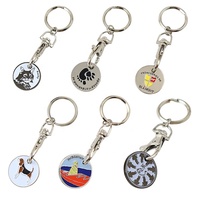 Métal panier jeton coin verrouillage puce chariot porte-clés jeton porte-clés