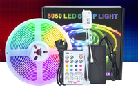 Bande lumineuse LED flexible 5050, 5 m/rouleau, 60 LED/m, étanche IP67, DC12V/24V, pour éclairage d'armoires
