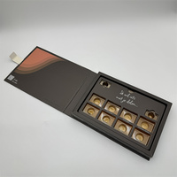 Boîte magnétique personnalisée de haute qualité faite à la main, champignon truffe Boîtes cadeaux de chocolat à impression personnalisée avec plateau blister