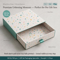Coffret Cadeau pour Animaux de Compagnie – Boîte Tiroir en Papier Imperméable avec Ruban, Impression Intégrale, OEM ODM pour Emballage de Fêtes BRC FDA, Gaufrage, MOQ500