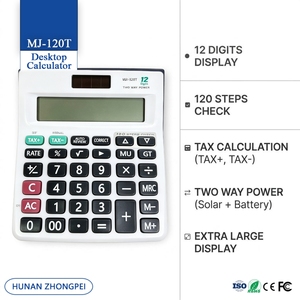 Calculadora de Escritorio MJ-120T Blanca con PCB SKD, 12 Dígitos, Doble Alimentación Solar y Batería, Función de Verificación de Impuestos de 150 Pasos, Coma de 3 Dígitos - Product Image 4