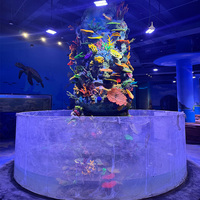 Aquarium cylindrique circulaire mural 50 mm en plastique acrylique pour poissons