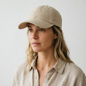 Wholesale Custom Linen <b>Cap</b> Luxury Breathable Lightweight Linen Baseball <b>Cap</b> <b>Plain</b> <b>Cap</b> for Women and Men - Product Image 3