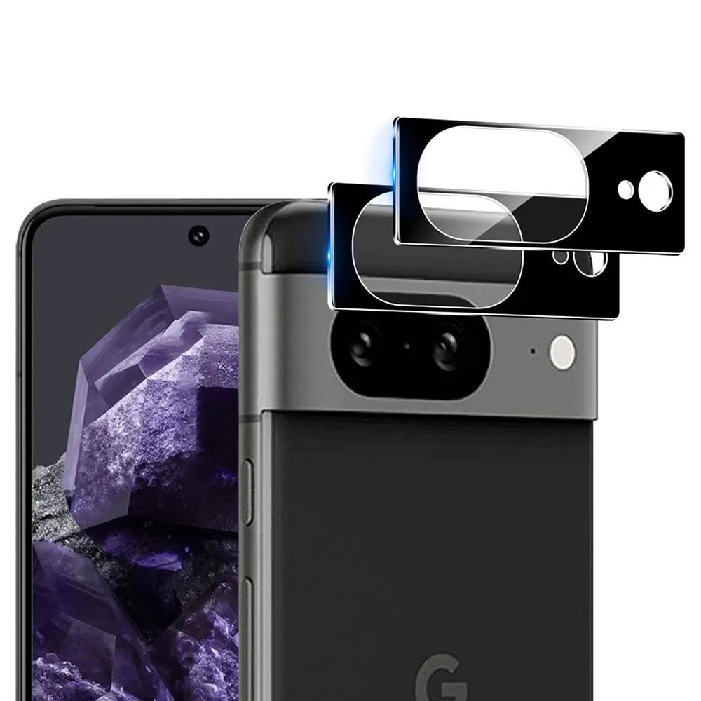 Google Pixel 8 Pro 7A 76A用3DブラックカメラレンズガラスGooglePixel 82023用スクラッチ耐性カメラレンズプロテクター