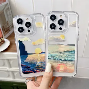 3D graffiti sunset pattern phone case for iphone 11 12 13,for iphone 15 pro max case custom print uv tpu pc