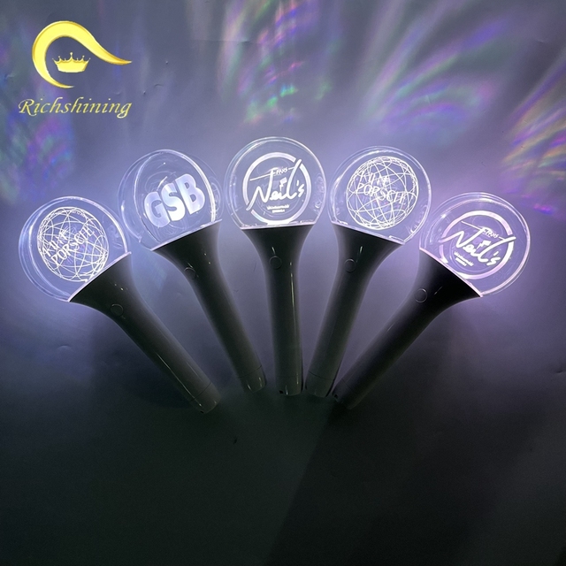 RICHSHINING Custom Glowing Korean LED Light Stick for Concerts & Fan's Club for Halloween Made From Acrylic