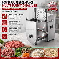 Mélangeur Commercial 20L en Acier Inoxydable pour Viande et Farce, Machine à Mélanger les Aliments à Double Paddle, Mélangeur de Farce pour Raviolis FDX-20N