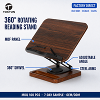 Support de lecture en bois pour iPad, réglable en angle, compatible avec les tablettes, support de tablette rotatif à 360 degrés, pliable, support de bureau OEM