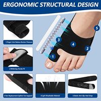 Séparateur d'orteils en aluminium pour la correction des hallux valgus, jour et nuit, pour femmes et hommes