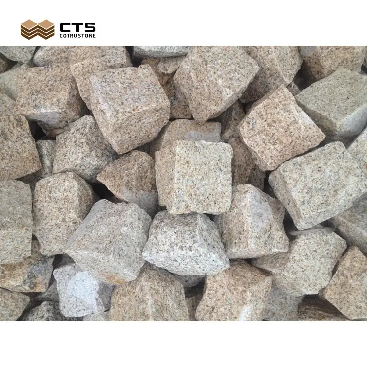 Оптовая продажа, Нескользящие бежевые G682 плоские каменные кубики, уличные асфальтоукладчики, цена в Китае