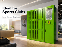 Casillero Inteligente de Alquiler de Equipos Deportivos, Gabinete de Alquiler Inteligente de Autoservicio con Pantalla Grande para Gimnasios, Clubes, Tenis y Pádel