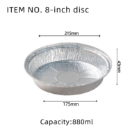 Vente en gros de plateaux ronds en aluminium avec couvercle de 6/7/8/9/12 pouces, contenants jetables robustes pour emporter, plateau alimentaire, plateau à pizza