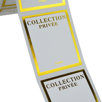 Étiquette autocollante synthétique imperméable avec logo personnalisé imprimé en feuille d'or pour imprimante d'étiquettes à transfert thermique