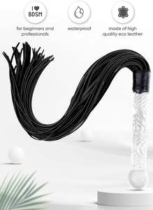 Fusta de Cuero Fetiche con Varita de Placer de Cristal con Punta de Bola - Juguete Sexual para SM o Sexo Anal/Masturbación Dildo - Product Image 4