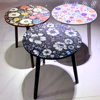 Massivholz Moderner Langlebiger Couchtisch Rund Akzentmuster Beweglich Elegant Hochwertig