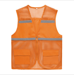 سترة أمان عاكسة عالية الوضوح للعمل على الطرق مع جيب، مصنوعة من شبكة تنفس - Product Image 4