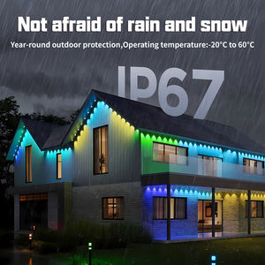 Guirlande lumineuse LED Wi-Fi intelligente pour extérieur, 100 pieds, RGBIC, éclairage permanent pour Noël, télécommande, décoration de fête - Product Image 2