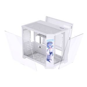 Lovinglcool giữa tháp Máy tính để bàn toàn cảnh Tempered Glass PC Vỏ bọc CPU Tủ mATX làm mát máy tính chơi Game Trường hợp với màn hình LCD - Product Image 4