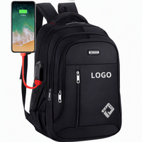 Sac à dos unisexe 2026 en polyester Oxford imperméable de couleur unie avec logo et coussin d'air, idéal pour les voyages d'affaires et les ordinateurs portables