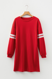 Shewin 2025 <span class=keywords><strong>donna</strong></span> elegante elegante stile Varsity a righe manica a tracolla manica lunga abito da <span class=keywords><strong>donna</strong></span> con tasche - Product Image 5