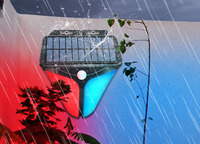 Applique murale d'avertissement solaire triangle capteur de mouvement étanche extérieur pour ranch usine entrepôt cour jardin