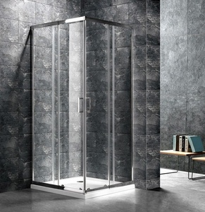 <span class=keywords><strong>Mampara</strong></span> de puerta de <span class=keywords><strong>ducha</strong></span> acrílica de plástico de forma cuadrada con marco y dos vidrios deslizantes - Product Image 1