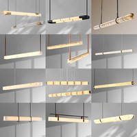 Lustre en marbre naturel et laiton de style nordique de luxe pour hôtel, lampe suspendue LED avec garantie de 3 ans