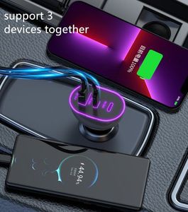 Dual Pd 30w Qc4.0 Super Fast Car Charger 85w 3 Ports Led Cigarette Lighter <b>Adapter</b> for Mobile Phone - Product Image 4