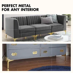 Hoone-Base de Metal para mueble de cama, mueble de tocador dorado y negro, escritorio, sofá, pies, soporte de TV, patas de mesa de armario