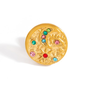 Broche con Diseño de Luna, Chapado en Oro de 18k, Engaste con Bisel, para Uso Diario Femenino - Product Image 5