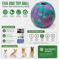 Jouet à mâcher pour chien OEM, balle en EVA légère et colorée de 7 cm et 9 cm, vente en gros, pour le jeu quotidien et les jeux interactifs