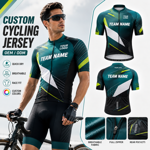 Custom <b>Cycling</b> Jersey Men Short Sleeve Full Zip Team Uniform Quick Dry Breathable Race Fit Shirt With Logo OEM ODM Supplier - Product Image 1