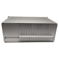 Boîtier de contrôle industriel 4U en alliage d'aluminium IP54, boîtier de rack industriel, guides de carte, panneau frontal, panneau arrière, accès E/S arrière