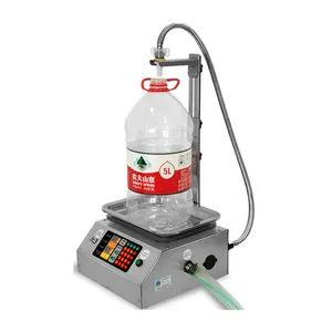 Small weighing quantitative automatic canned liquid wine vinegar oil liquid filling dosing machine