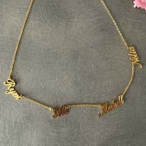 Çoklu isimleri özel kolye 3,4,5,6 isim levhaları kişiselleştirilmiş takı kalp mektubu paslanmaz çelik altın - Product Image 6