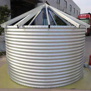 Tanque de água de aço corrugado redondo modular para coleta de água da chuva, tanque de água galvanizado para fazenda de peixes e incêndio