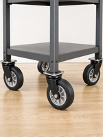 Roue pivotante plate en caoutchouc EFON de [taille en pouces] avec frein, double rangée, pour chariot et bac industriel