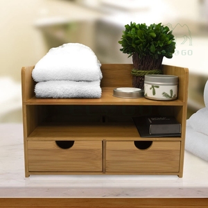 Bamboo Desktop Organizer with 3 <b>Drawers</b> and <b>Desk</b> Paper Organizer Tray - Product Image 6