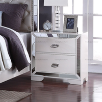 Mobilier de Chambre Américain Dernier Cri, Lit avec Miroir Taille King, Ensemble de Chambre à Coucher Miroitée pour la Maison