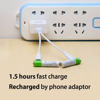 Baterai Lithium 1.5V Tipe C USB Isi Ulang 750mWh AAA Laris Manis, Baterai Li-ion Pengisian Daya USB dengan Port Tipe-C
