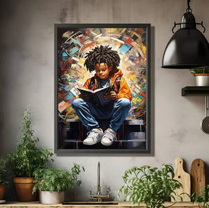 Ragazzo che legge interessante pittura creativa su tela decorazione murale camera <span class=keywords><strong>da</strong></span> letto casa <span class=keywords><strong>cucina</strong></span> soggiorno tela <span class=keywords><strong>stampe</strong></span> Poster di arte della <span class=keywords><strong>parete</strong></span> - Product Image 3