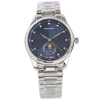 Montre mécanique automatique pour homme de la série Moon Phase - Acier inoxydable, résistante à l'eau 30M
