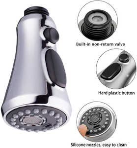 <span class=keywords><strong>Robinet</strong></span> d'évier de cuisine chromé, 2 pièces, tête de pulvérisation de remplacement avec 3 Modes - Product Image 2