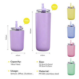 16oz Double Wall Vacuum Insulated Stainless Steel Straight <strong>Cup</strong> for Cute Design BPA Free Leak-Proof 6-12hr Thermal - Product Image 2