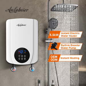 เครื่องทำน้ำอุ่นสแตนเลสแบบเพิ่มแรงดันคงที่ 5500W 30W 24V ปั๊มน้ำ ควบคุมแบบสัมผัส ELCB ป้องกันน้ำแห้ง ร้อนเร็ว - Product Image 3