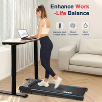 Treadmill Lipat untuk Rumah, Treadmill di Bawah Meja dengan Kontrol Kecepatan Adaptif, Desain Ringkas untuk Ruangan Sempit