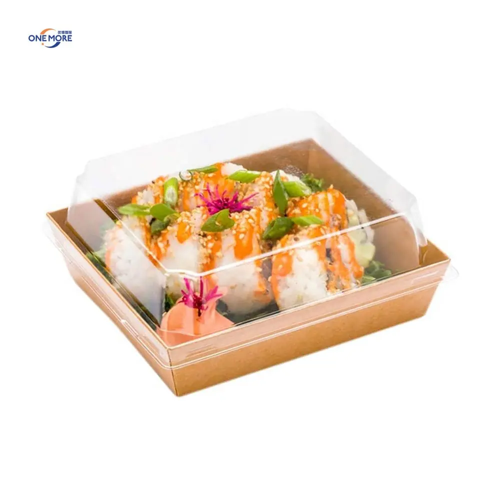 China Custom Food Packaging Boxes Disposable Food Container Sushi Charcuterie Bakery Box with Clear Lids