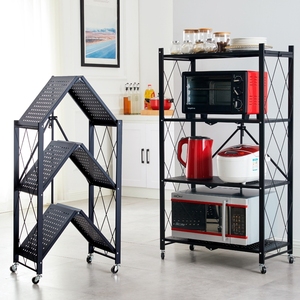 Étagère de <span class=keywords><strong>rangement</strong></span> pliable en fil métallique pour <span class=keywords><strong>cuisine</strong></span>, en acier au carbone, solution d'organisation – Meilleure vente - Product Image 4