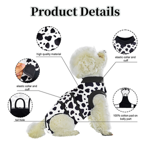 C073 Traje de recuperación postquirúrgica transpirable y de alta elasticidad para perros (hembra y macho), anti-lamido, de poliéster estampado, para después de la cirugía de esterilización/neutroización. - Product Image 5