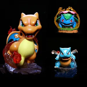 สูงน่ารักอะนิเมะKawaii Figurine PVC Monsterของเล่นPokemone Charizard Blastoise Venusaurรูปการกระทํา